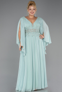 Long Mint Chiffon Formal Plus Size Dress ABU4638
