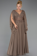 Long Mink Chiffon Formal Plus Size Dress ABU4638