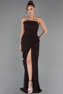 Long Brown Chiffon Evening Dress ABU6589