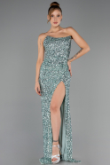 Long Mint Scaly Prom Gown ABU6218