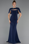 Long Navy Blue Mermaid Evening Gown ABU6591