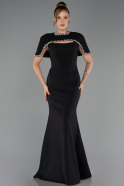 Long Black Mermaid Evening Gown ABU6591