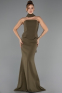 Long Olive Drab Mermaid Evening Gown ABU6575