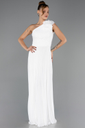 Long White Chiffon Evening Dress ABU6593