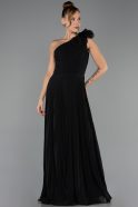 Long Black Chiffon Evening Dress ABU6593