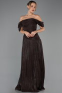 Long Brown Chiffon Prom Gown ABU6602