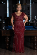 Long Burgundy Stony Plus Size Evening Dress ABU5439