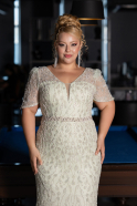 Long Mint Beaded Formal Plus Size Dress ABU6583