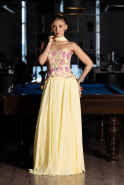 Long Yellow Chiffon Evening Dress ABU6391