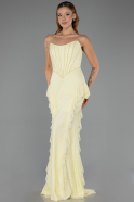 Long Yellow Dantelle Mermaid Evening Gown ABU6621