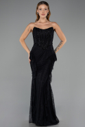 Long Black Dantelle Mermaid Evening Gown ABU6621