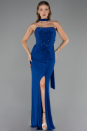 Long Sax Blue Prom Gown ABU5564