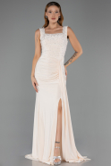 Long Beige Evening Dress ABU6552