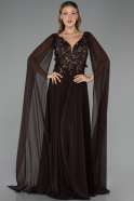 Long Brown Chiffon Evening Dress ABU6566