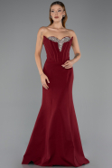 Long Burgundy Mermaid Evening Gown ABU6526