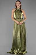Long Oil Green Chiffon Prom Gown ABU6614