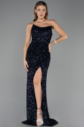Long Navy Blue Scaly Evening Dress ABU6613