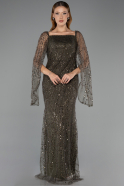Long Olive Drab Beaded Evening Dress ABU5066