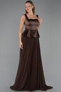 Long Brown Chiffon Evening Dress ABU6568