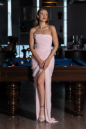Long Powder Color Chiffon Evening Dress ABU6589