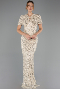 Long Beige Scaly Evening Dress ABU6641