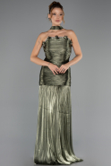 Long Olive Drab Chiffon Prom Gown ABU6643