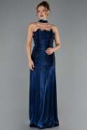 Long Navy Blue Chiffon Prom Gown ABU6643