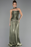 Long Olive Drab Chiffon Prom Gown ABU6644