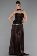 Long Brown Chiffon Prom Gown ABU6644