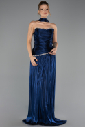 Long Navy Blue Chiffon Prom Gown ABU6644