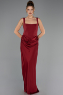 Long Burgundy Satin Evening Dress ABU6649