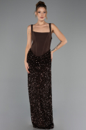 Long Brown Scaly Evening Dress ABU6650