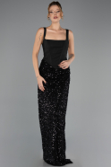 Long Black Scaly Evening Dress ABU6650