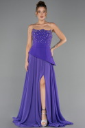Purple Long Chiffon Evening Dress ABU6018