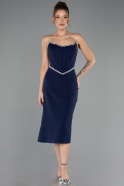 Midi Navy Blue Cocktail Dress ABK2702