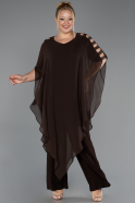 Brown Chiffon Formal Plus Size Dress ABT080