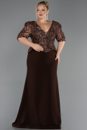 Long Brown Oversized Evening Dress ABU6618