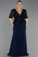 Long Navy Blue Oversized Evening Dress ABU6618