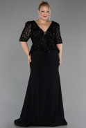 Long Black Oversized Evening Dress ABU6618