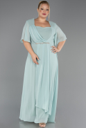 Long Mint Chiffon Plus Size Evening Dress ABU6663