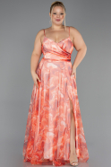 Long Orange Plus Size Prom Dress ABU6558