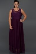 Long Purple Oversized Evening Dress AR36809