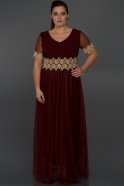 Long Burgundy Plus Size Dress AR36838