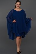 Oversized Sax Blue Evening Dress C9015