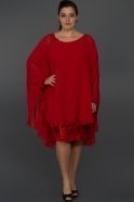 Oversized Red Evening Dress C9018
