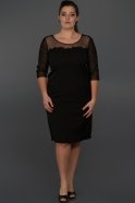 Short Black Oversized Evening Dress C9019