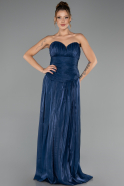 Long Navy Blue Chiffon Evening Dress ABU6640