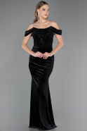Long Black Velvet Evening Dress ABU6664