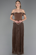 Long Brown Chiffon Evening Dress ABU6203