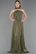 Long Olive Drab Chiffon Prom Gown ABU6666